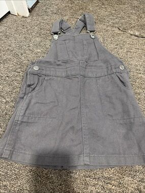 H&M Gray Cotton Pinafore Overalls Dress